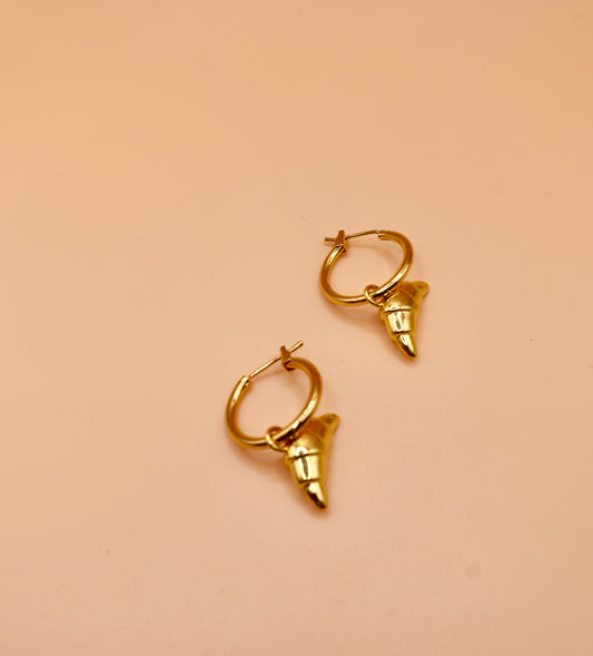 "Croissant" hoop earrings - Gold