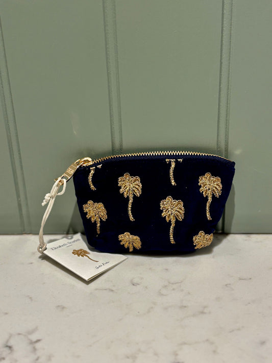 Elizabeth Scarlett Gold Palm Coin purse - Midnight blue