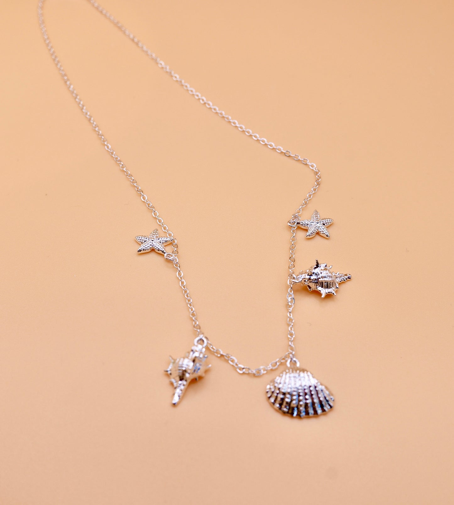 Shell Silver charm necklace