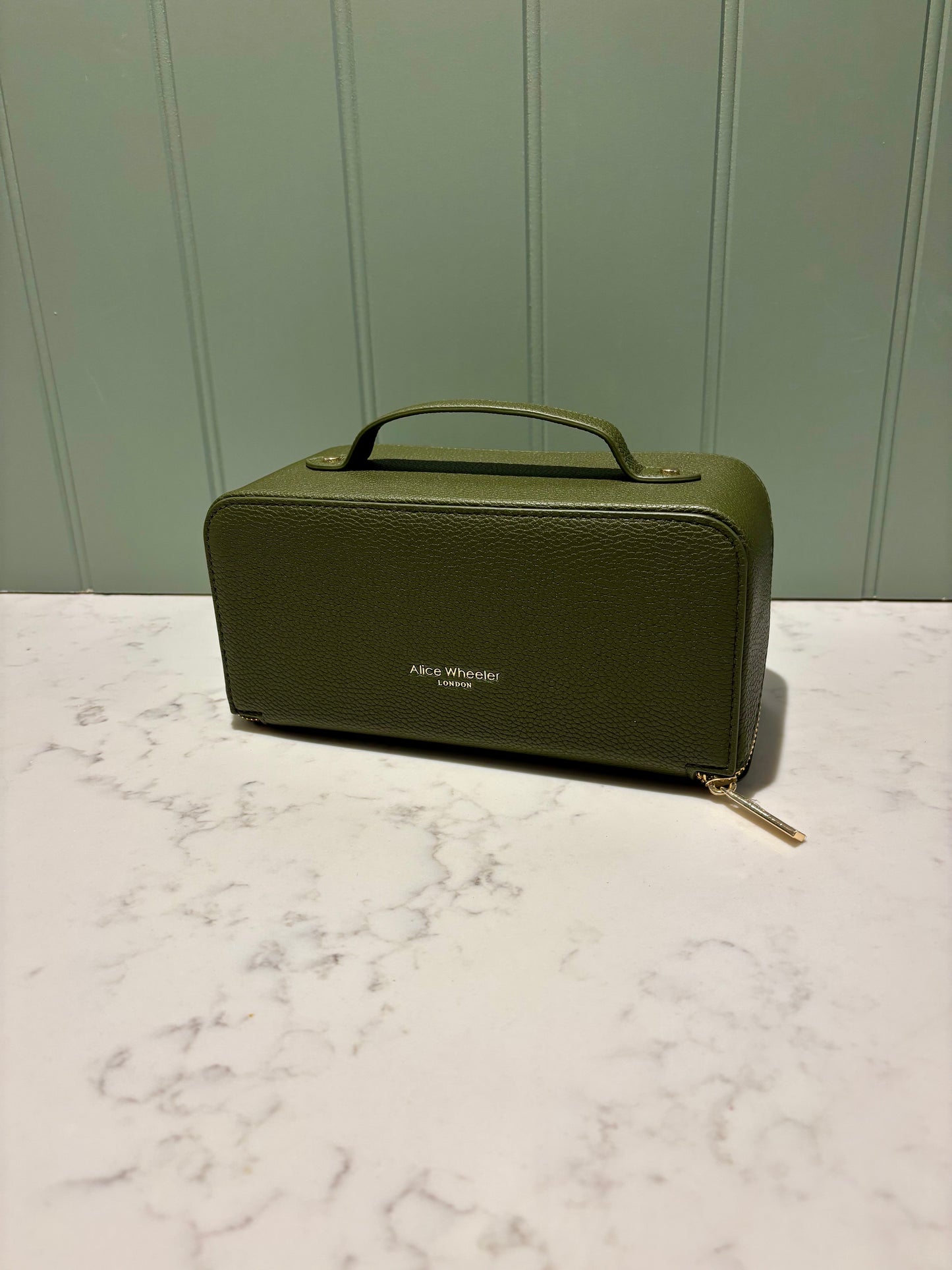 Alice Wheeler Train case -  Olive Green