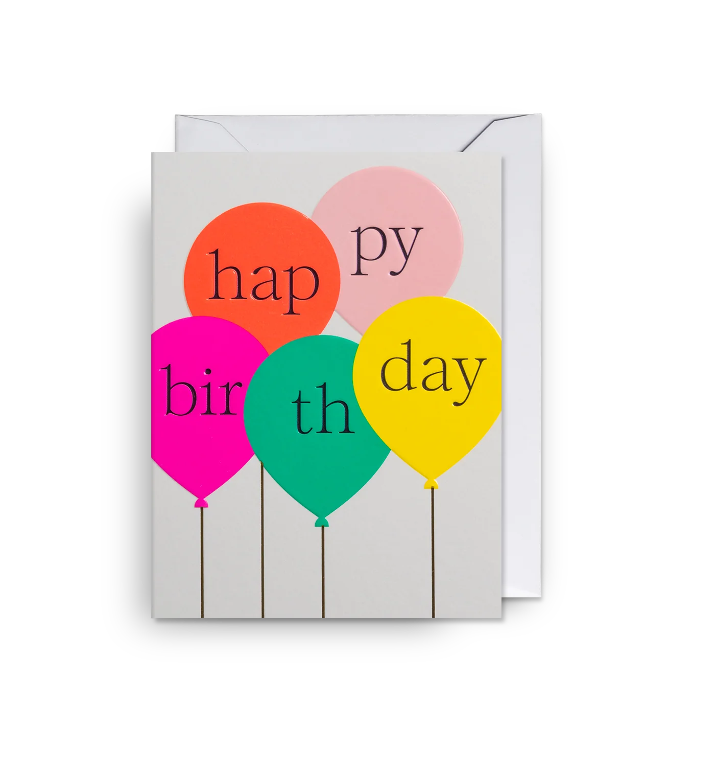 Happy Birthday Neon Balloons Mini Card