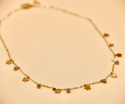 Star gold charm necklace