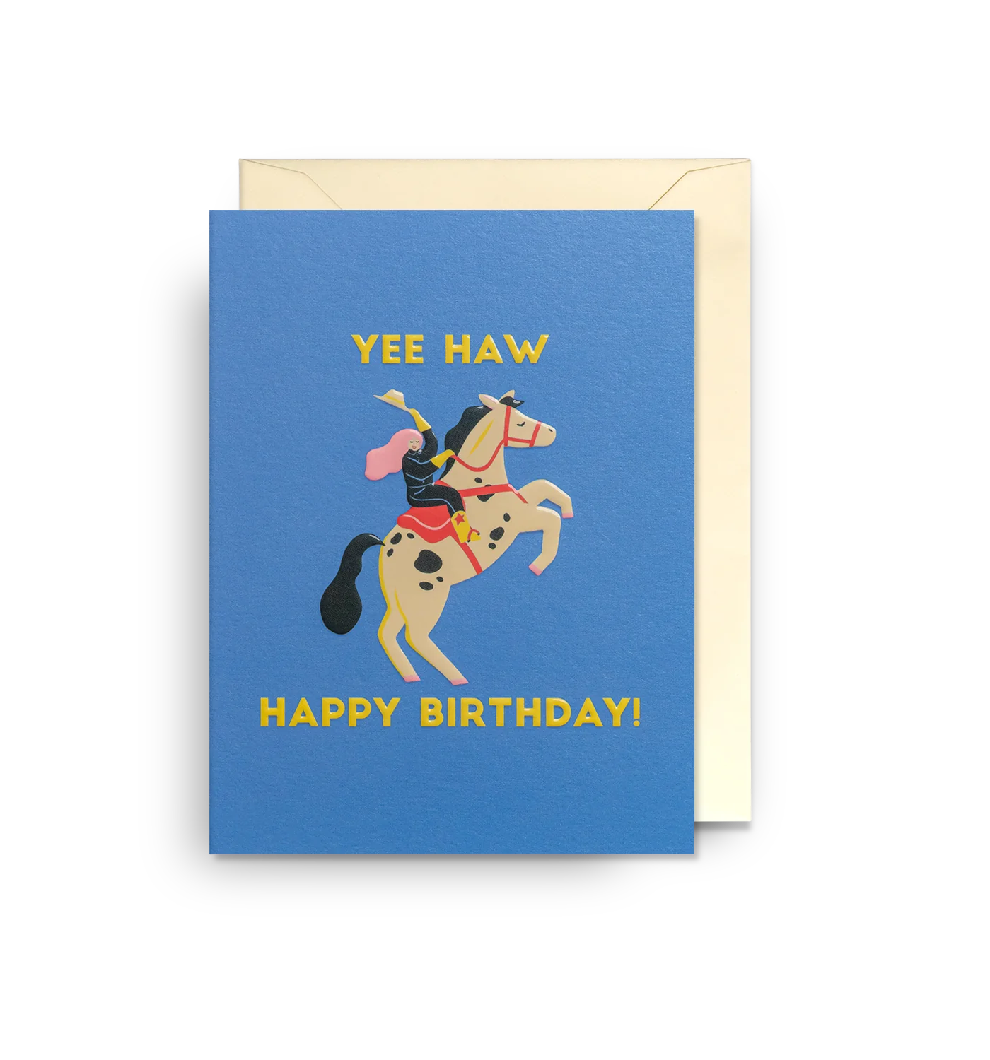 Yee Haw Cowgirl Mini Birthday Card