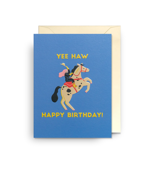 Yee Haw Cowgirl Mini Birthday Card