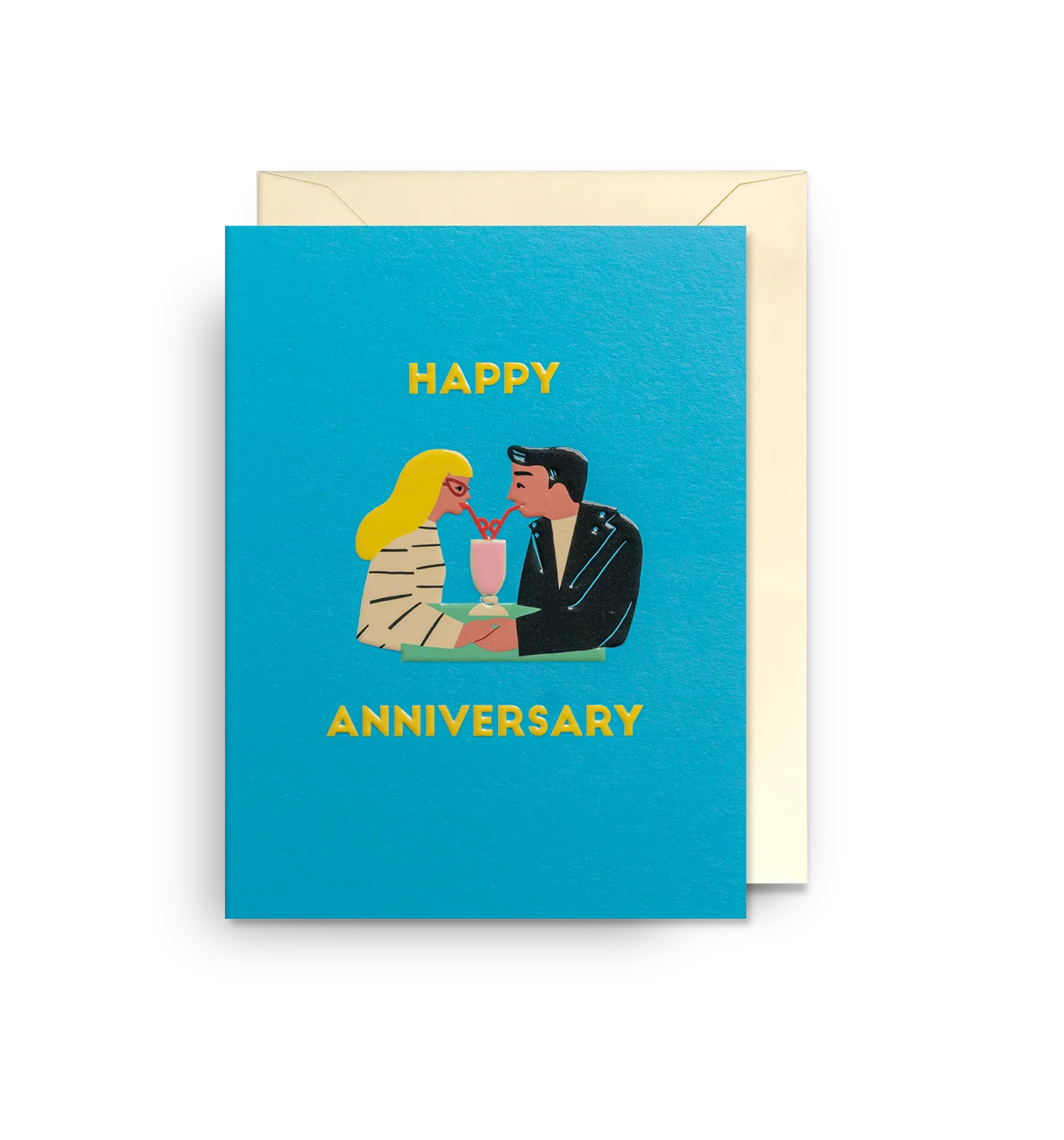 Milkshake Couple Mini Anniversary Card