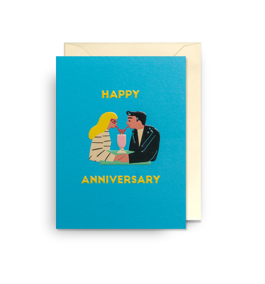 Milkshake Couple Mini Anniversary Card