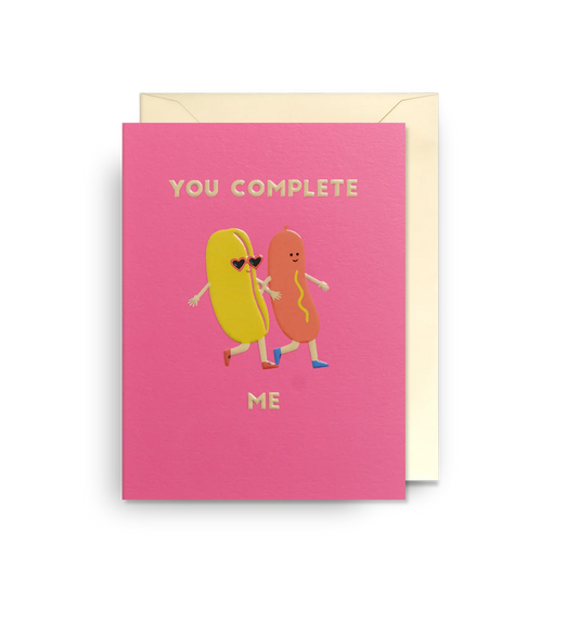 Hot Dog You Complete Me Mini Card