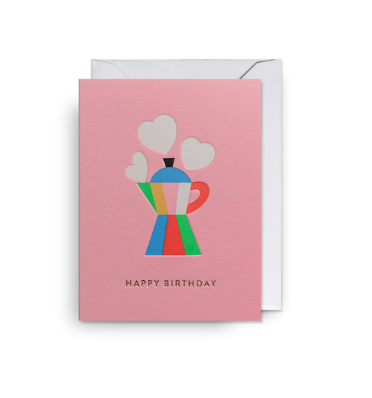 Coffee pot Happy Birthday Mini Card