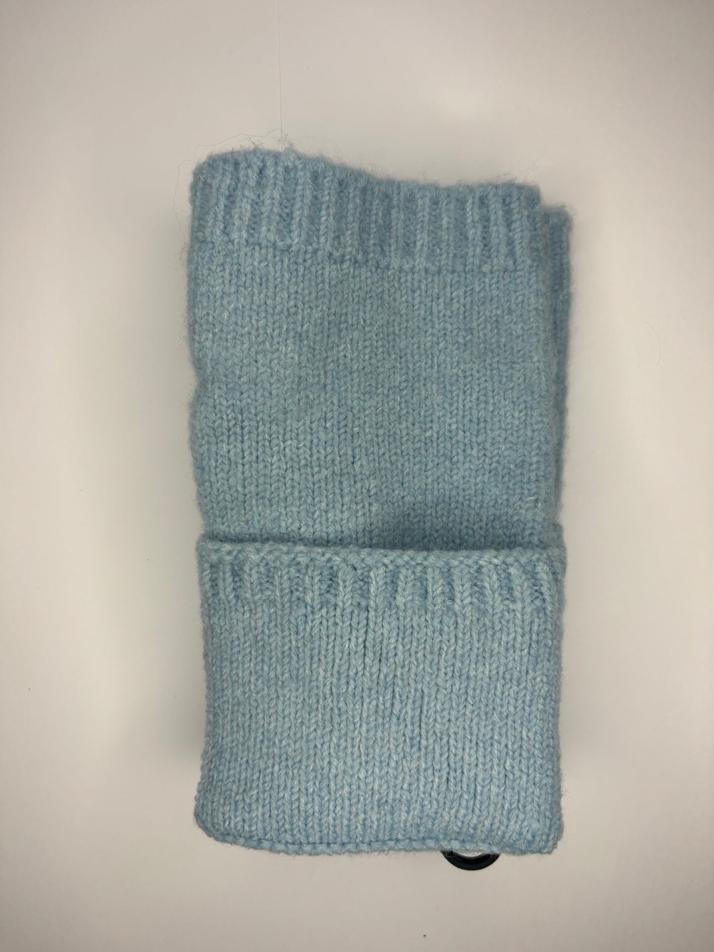 Light blue fingerless gloves