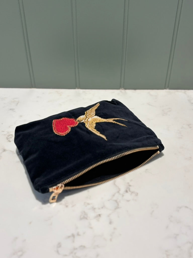 Elizabeth Scarlett Love bird mini pouch - Blue