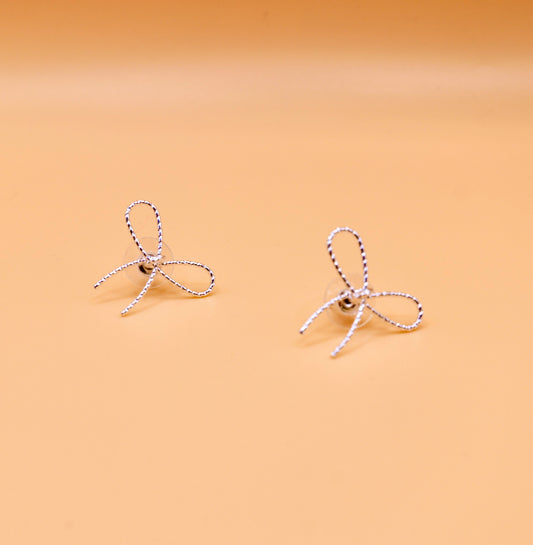 "Louise" Bow stud earrings - Silver