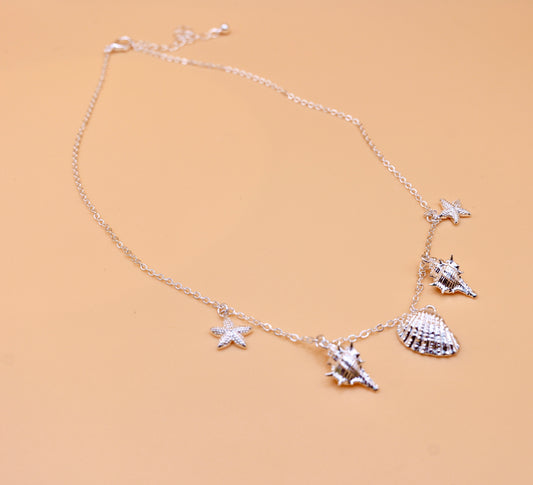 Shell Silver charm necklace