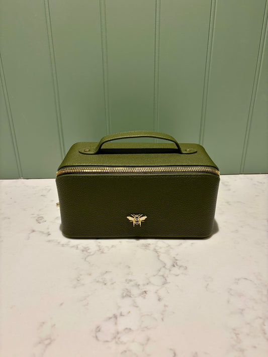 Alice Wheeler Train case -  Olive Green