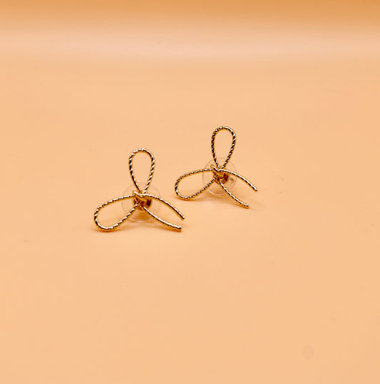 "Louise" Bow stud earrings - Gold