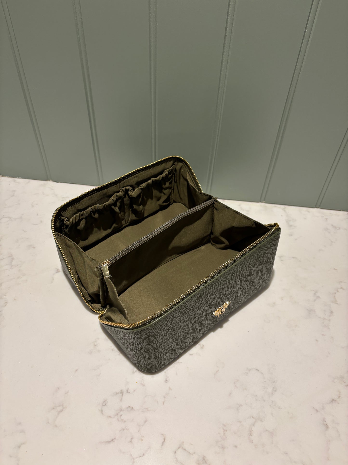 Alice Wheeler Train case -  Olive Green