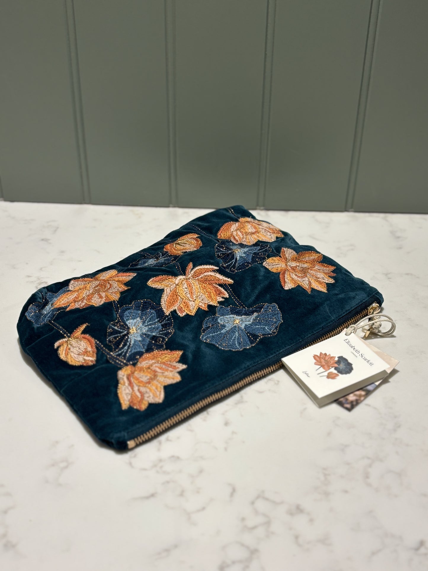 Elizabeth Scarlett Lotus Everyday Pouch -  Rich Blue