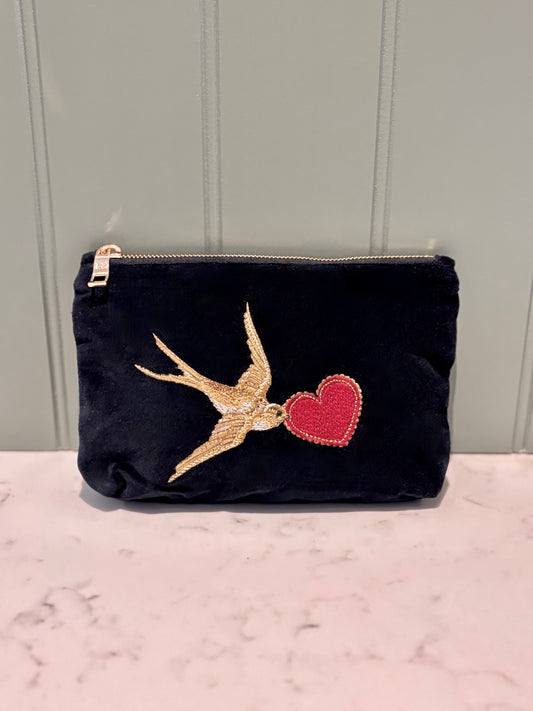 Elizabeth Scarlett Love bird mini pouch - Blue