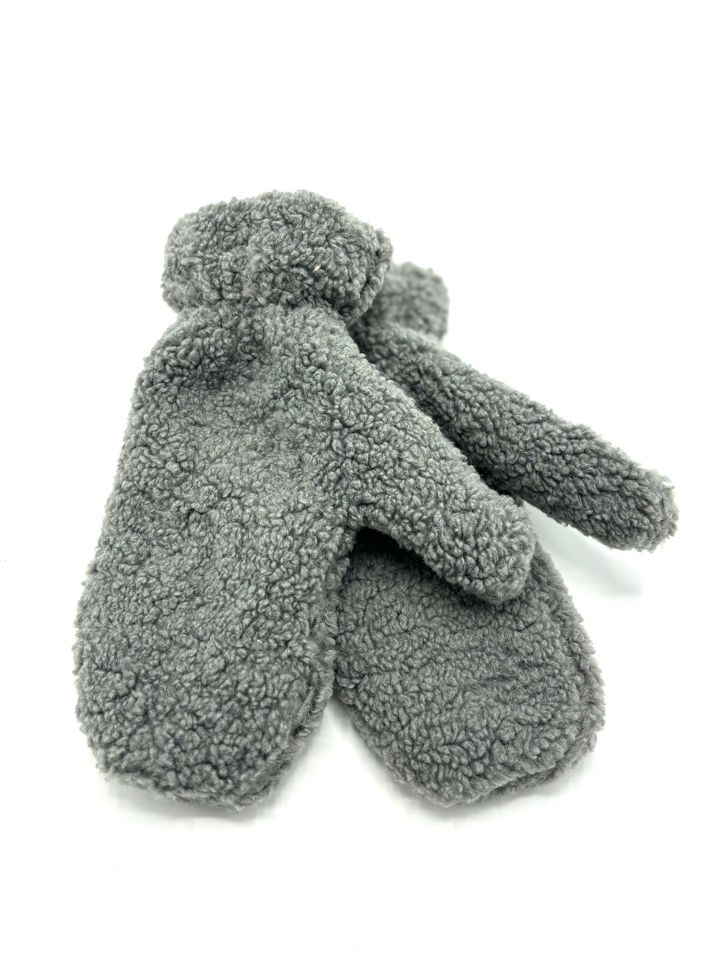 Teddy bear fluffy lined mittens - Dark Grey