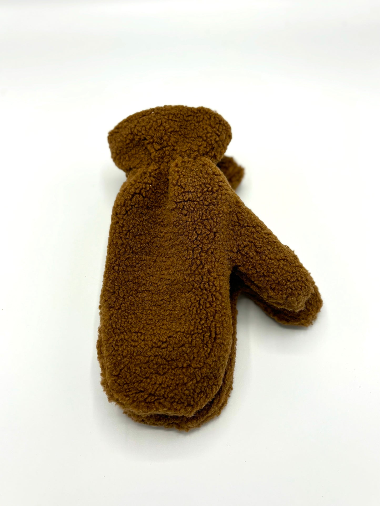 Teddy bear fluffy lined mittens - Chocolate