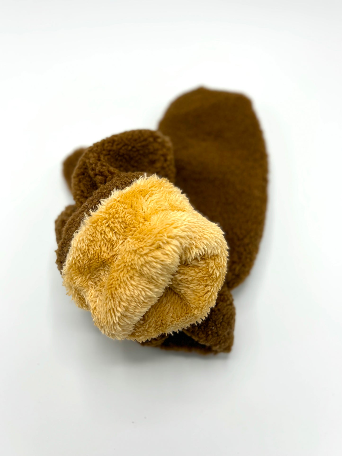 Teddy bear fluffy lined mittens - Chocolate