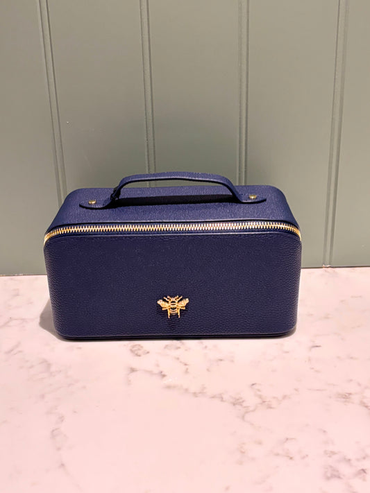 Alice Wheeler Train case -  Navy Blue