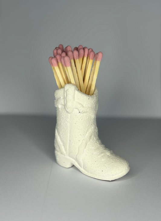 Paddywax cowboy boot matches - White