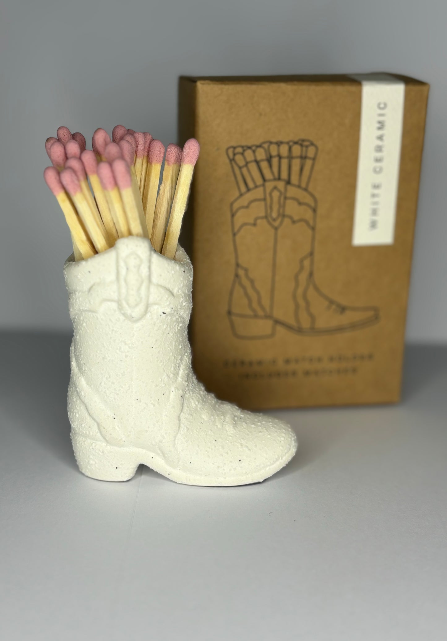 Paddywax cowboy boot matches - White