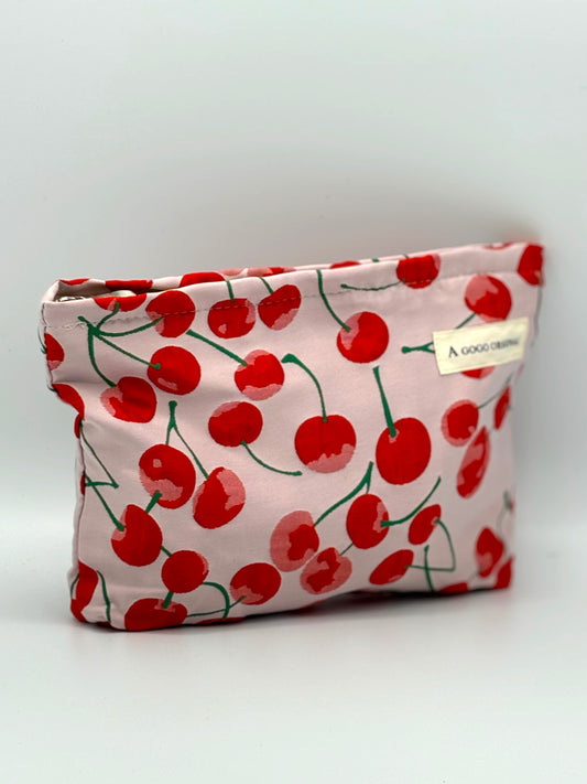 Cherry makeup bag in pink