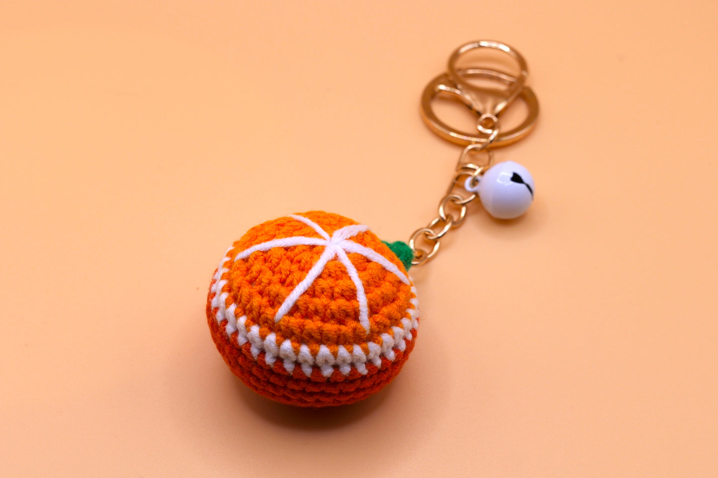 Orange knitted Keyring