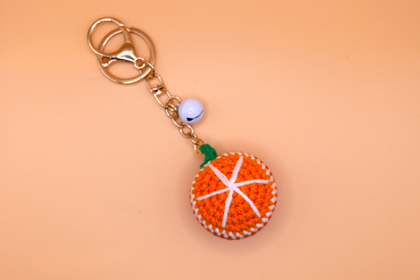 Orange knitted Keyring