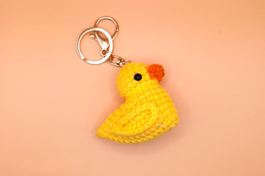 Rubber ducky knitted Keyring