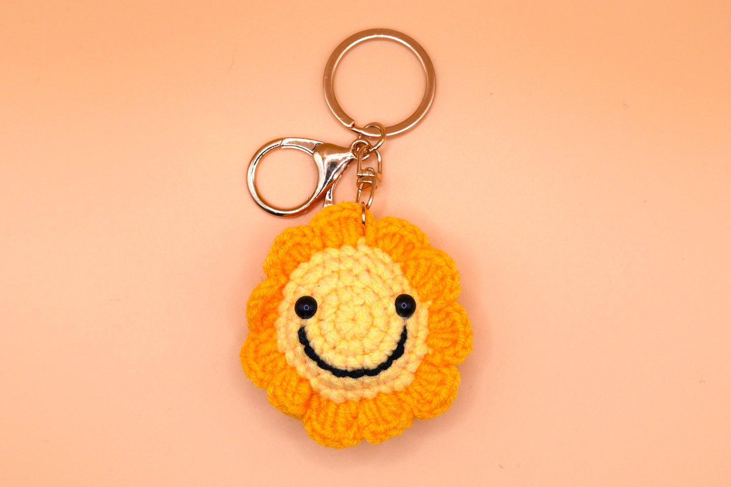 Happy sun knitted Keyring