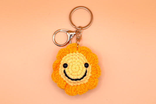 Happy sun knitted Keyring