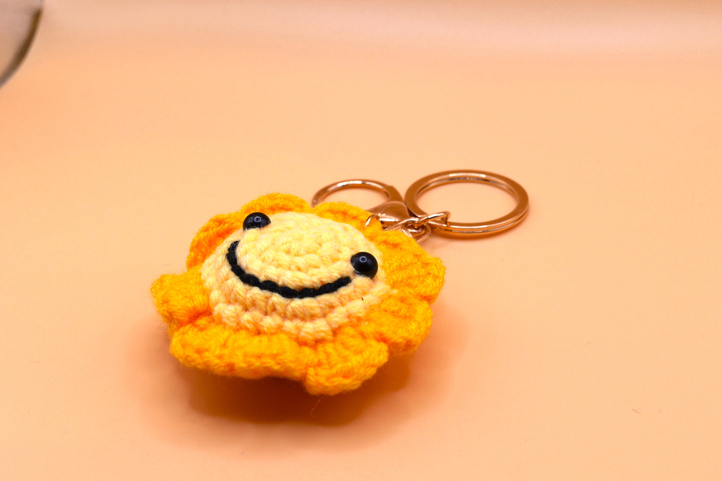 Happy sun knitted Keyring