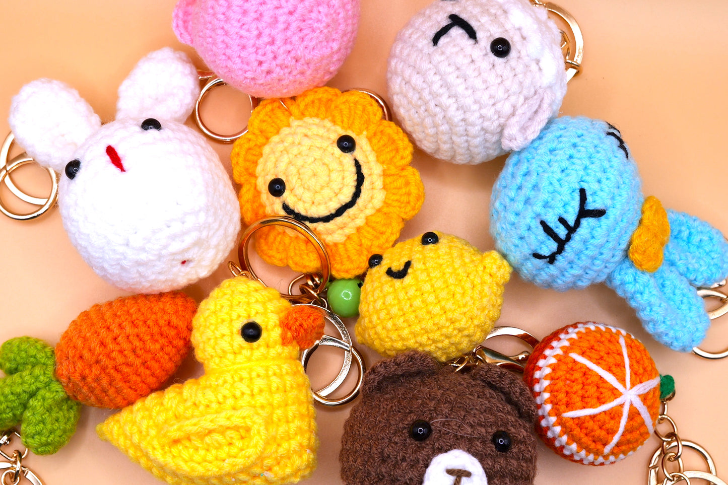 Rubber ducky knitted Keyring