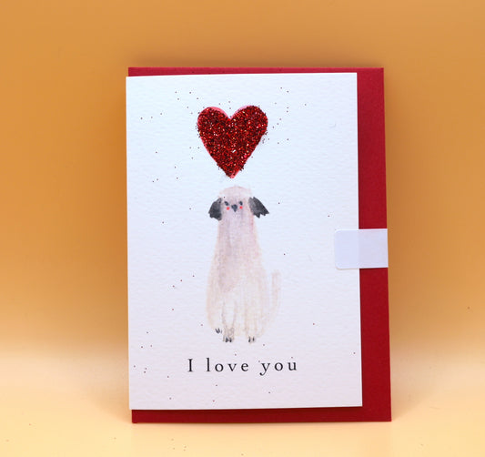 Katy Valentine's Mini card - I love you dog