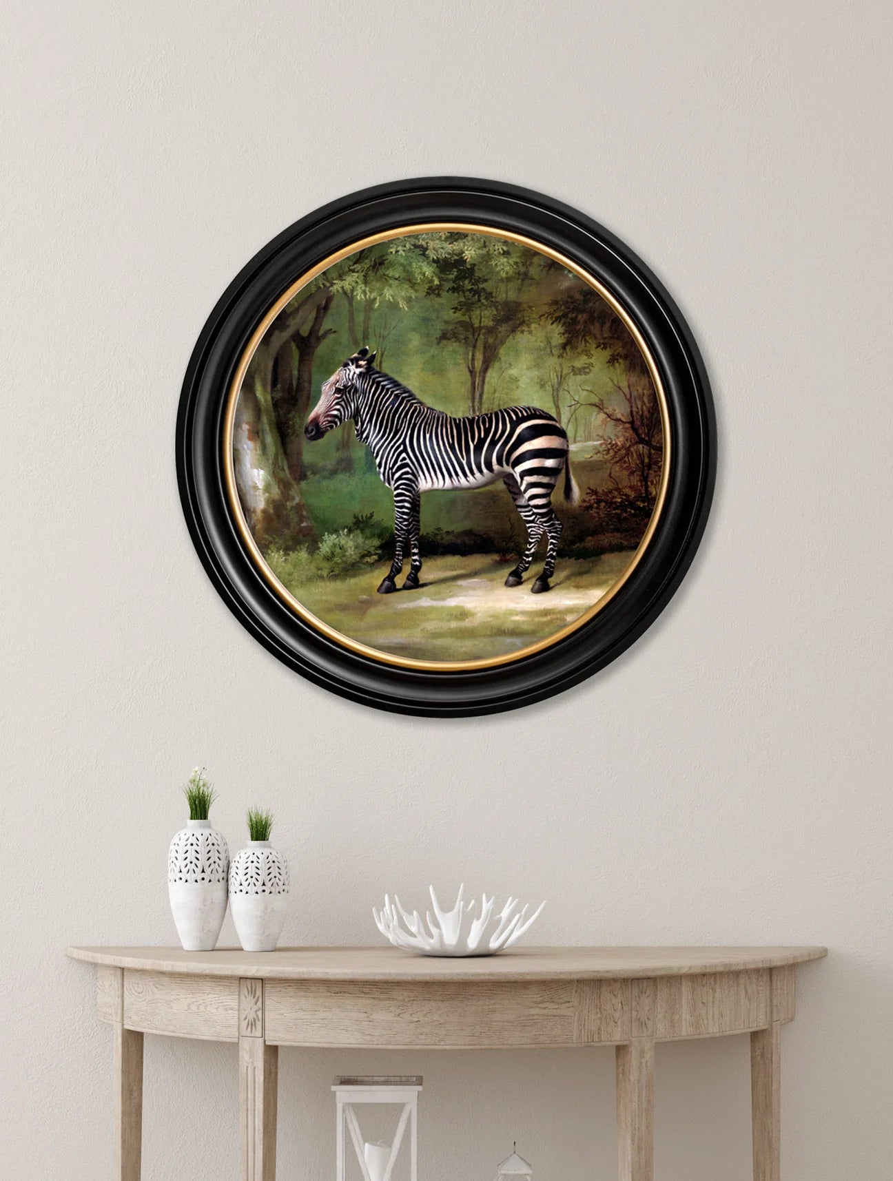 Framed Print - Zebra large round