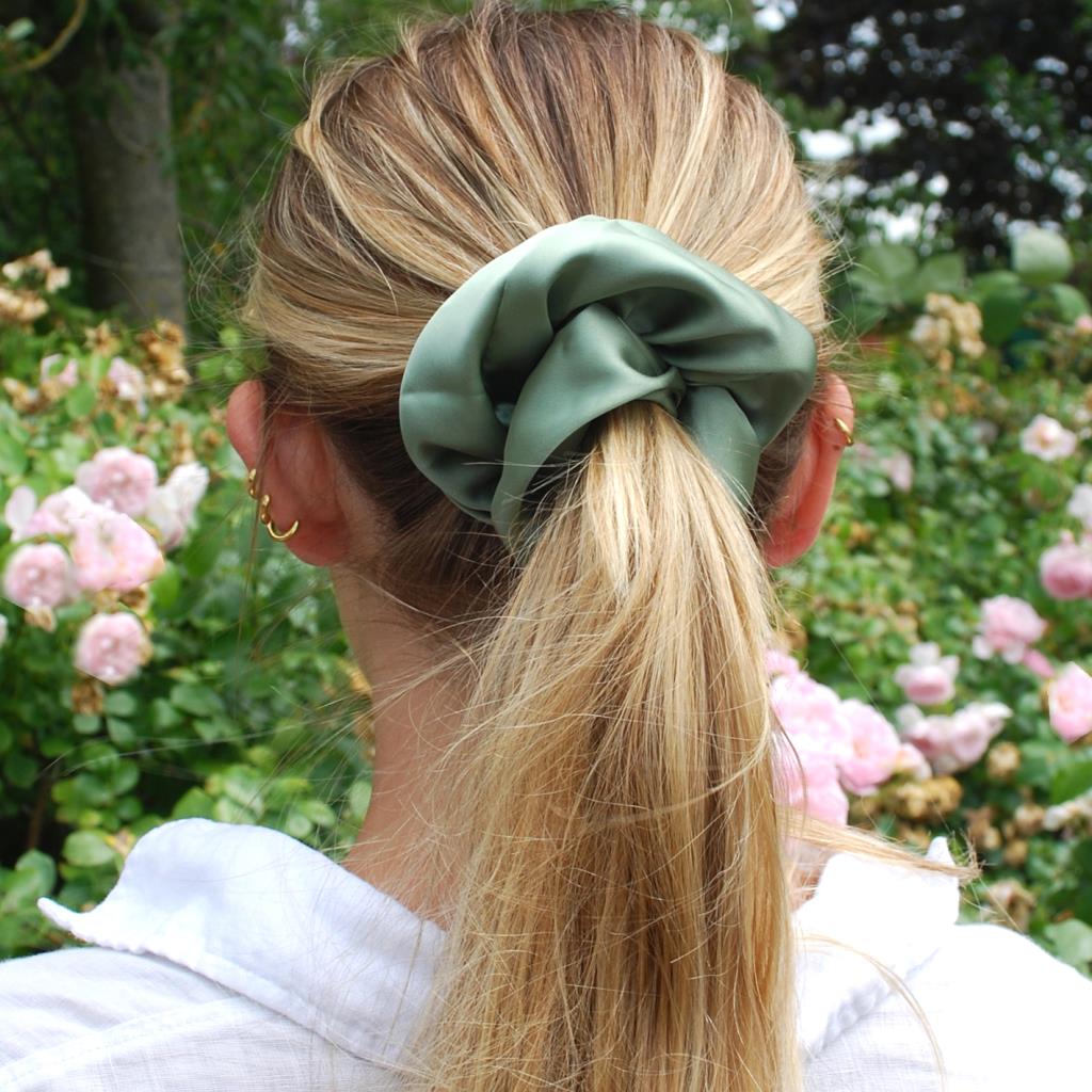 Extra Large Silky Scrunchie in Fern Green